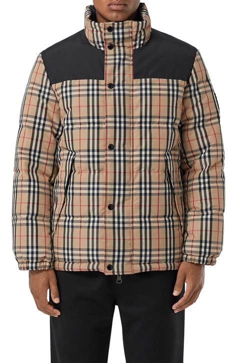 burberry vintage check reversible puffer jacket|Burberry puffer jacket men.